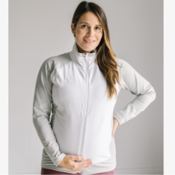 Anook athletics Georgia maternity jacket cloud stone white green gray Sz M - Picture 1 of 5